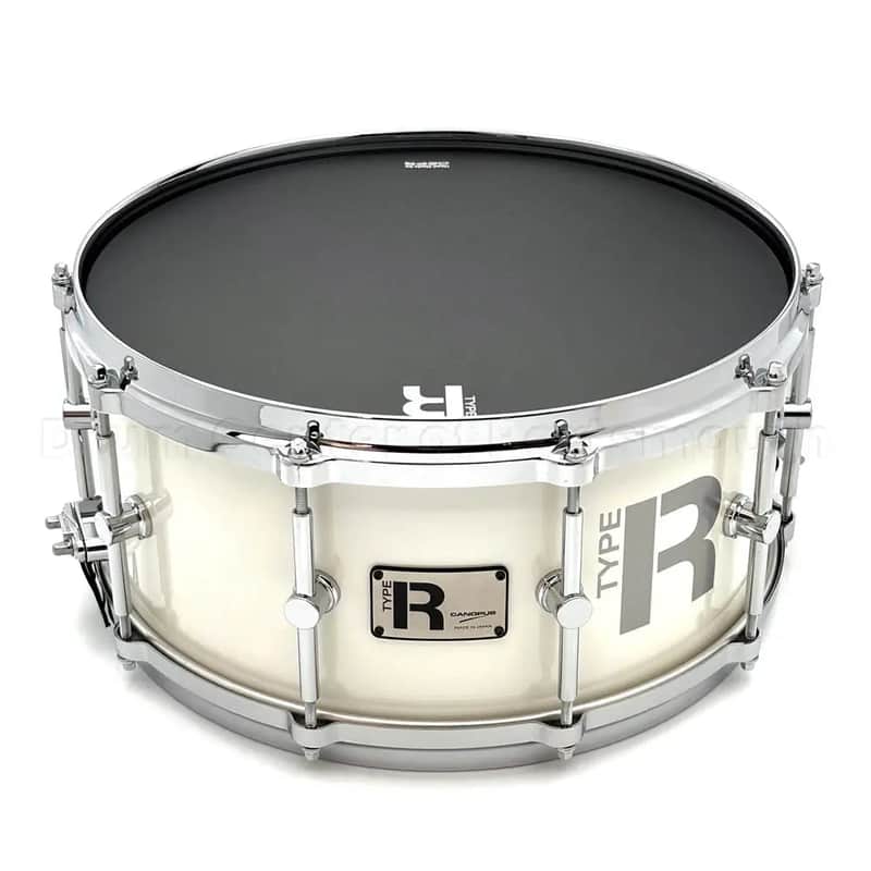 Canopus Type-R Maple Snare Drum 14x6.5 Snow Metallic Lacquer - 2nd Line image 1