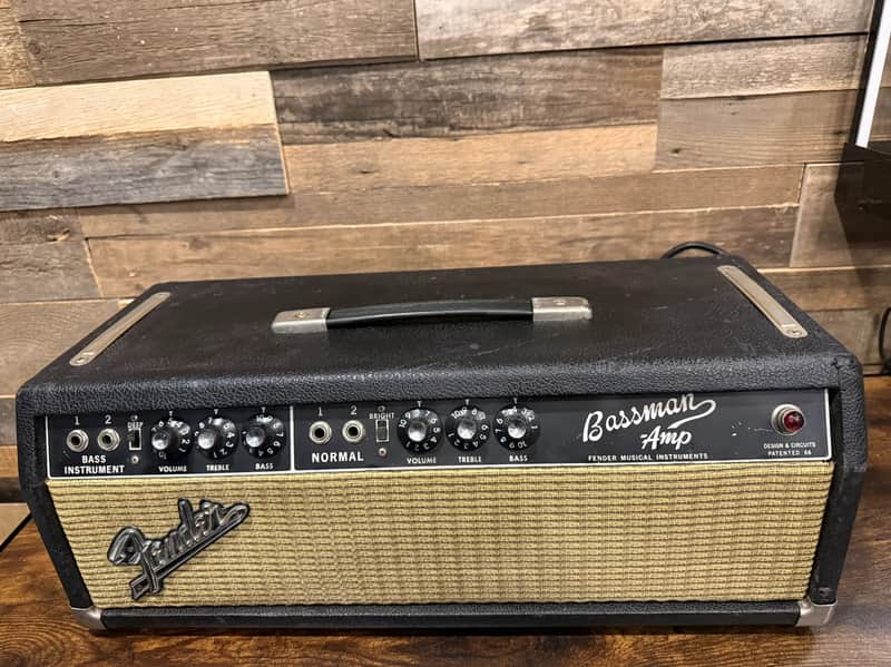 Fender Bassman 2-Channel 50-Watt Guitar Amp Head  1966 - Black Panel image 1