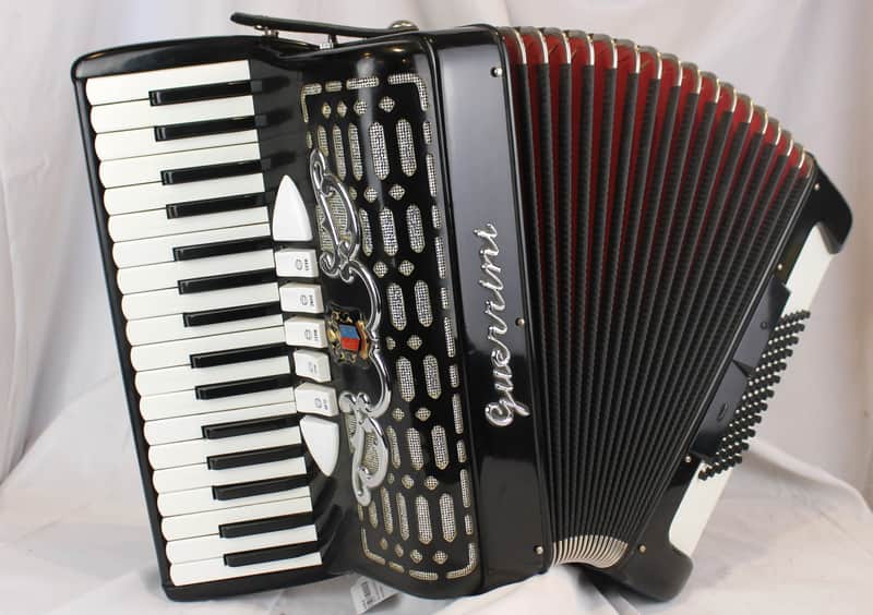 7439 - Black Guerrini Piano Accordion LMM 34 72 image 1