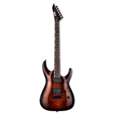 ESP LTD MH-200HT QM Electric Guitar - Dark Brown Sunburst image 2