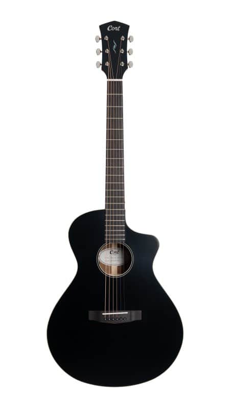 Cort CORE-MC Ovangkol Acoustic-Electric Guitar w/Gig-bag. Black Top Semi Gloss DIRECT SHIP image 1