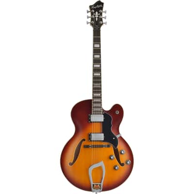 Hagstrom HJ800 Hollow Body Jazz Electric Guitar - Vintage Sunburst image 2