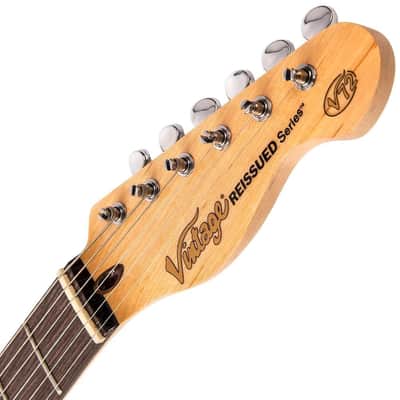 Vintage V72 ReIssued Custom Spec TL Electric Guitar - Flame Tobacco Burst (V72FTB) image 9