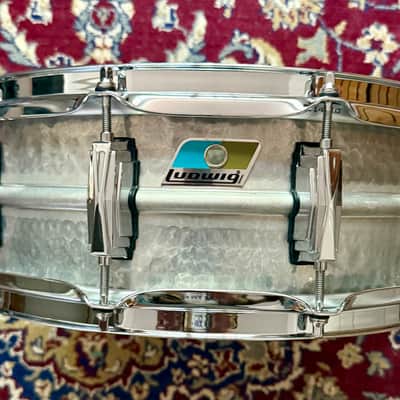 Ludwig Limited Edition 5x14" Acrophonic  Hammered Aluminum Snare Drum 2010s - Matte Hammered Aluminum image 2