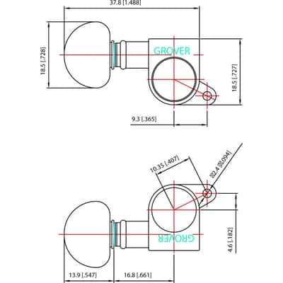 Mini Rotomatic 3 Aside Machine Heads 14:1 Gear Ratio-Chrome image 7