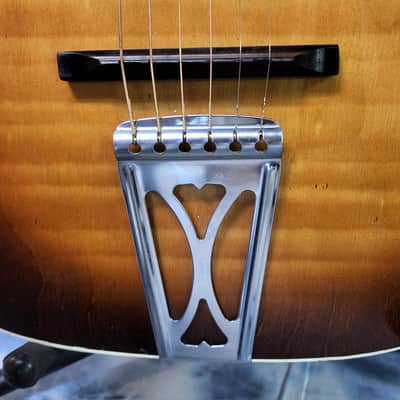 Vintage 1963 Regal by Harmony Stella 3/4 Size Parlor Guitar Faux Tiger Stripe Neck Reset Pro Setup New Strings Original Soft Shell Case image 3