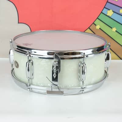 Used Slingerland Student Model Snare Drum - White Marine Pearl 6 lug image 4