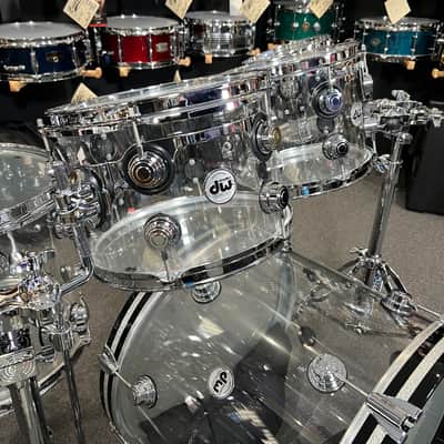 Chad Smith's DW Collector's Acrylic 8/10/12/14/20" Drum Set Kit with Matching 14" Snare image 4