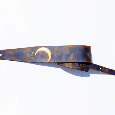 burnyblack custom bass,guitar strap - moon 3 brown/darknavy image 12