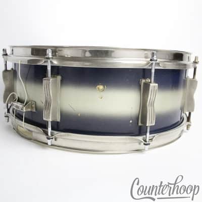 Ludwig 14x5"Jazz Festival Snare Drum Blue Duco Nickel Brass Rims Vintage 60s USA image 6
