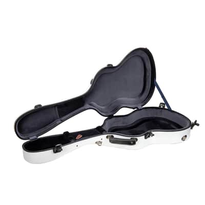 Crossrock Ultra-Light Fiberglass Case-Fits 4/4 Classical Nylon String Guitars, Includes Protective Cover, Interior Compartment, TSA Lock, Weight 6.4lb-White image 5