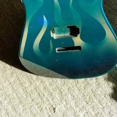 Chandler Super Strat Body And Neck - 80s? 90s? Blue Flame - Similar to Kramer or Jackson image 1