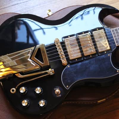 Gibson SG Custom 3-Pickup SGS3 Black w/Gold Hardware, Maestro Sideways Vibrato Tremolo, Case, COA image 3
