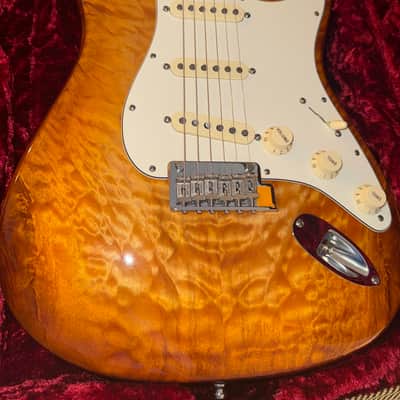 Fender American Select Stratocaster Exotic Quilt 2014 - Iced Tea Burst image 1