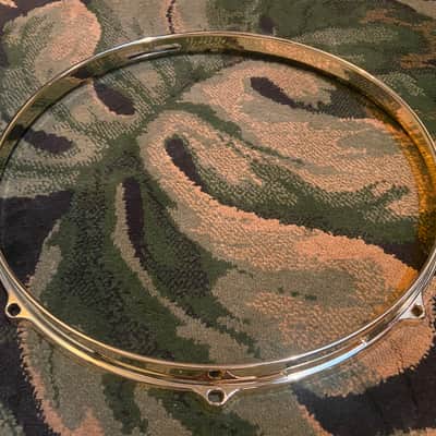 Fly By Night? Brass Die Cast Hoop 14” - 8 Lug - Resonant Side (Bottom) - Brass - Drumhead included image 1