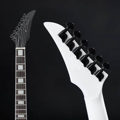 Solid Body Electric Guitar,Mahogany Guitar body,Stainless steel and ball end frets,rosewood fretboard(White Color) image 2