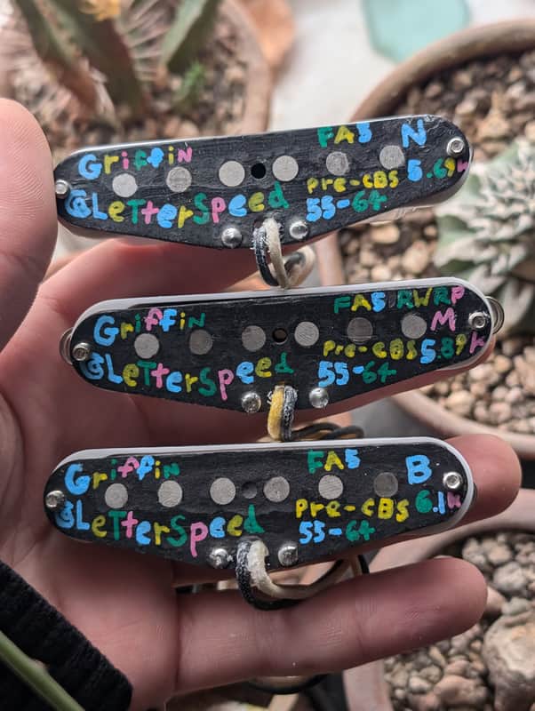 strat pickups set pre cbs 55-64 (50s) handwound set by Griffin @letterspeed vintage (pre-order) image 1