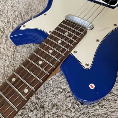 Blue Washburn Mini Electric Guitar, Solid Basswood Body, Maple Neck image 5