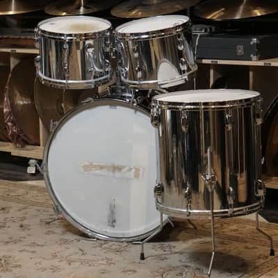 Gretsch 12/12/16/24" Drum Set - 1970s Chrome over Wood image 15