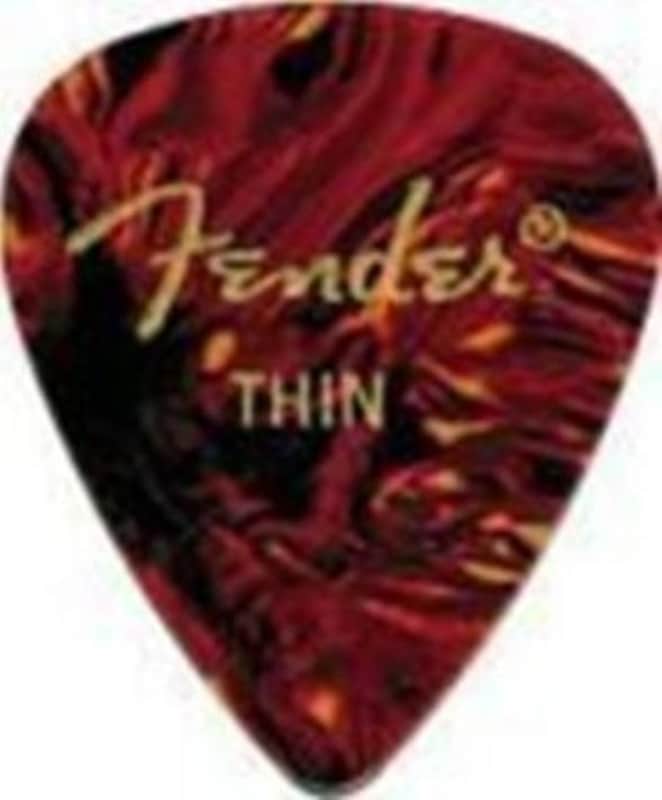 Fender 351 Shape Classic Thin Celluloid Picks, 12 Pack, Shell image 1