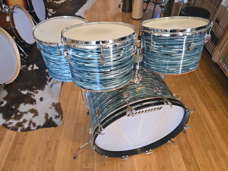 Drum Kits - 1970's Ludwig Classic Maple 14x24 8x12 9x13 14x16 (Concert Tom) Drum Kit (Bowling Ball Blue Oyster) image 1