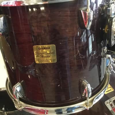 Yamaha Birch Custom Absolute Six Piece Shells (5 Drums) - Plum - See Through Grain MIJ Japan image 8