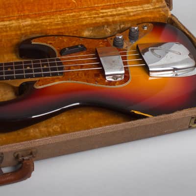 Fender Jazz Bass Solid Body Electric Bass Guitar (1960), ser. #54837, original brown tolex hard shell case. image 17
