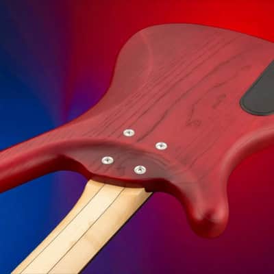 Warwick RockBass Corvette $$ 4-String Burgundy Red Transparent Satin image 4
