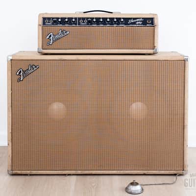 1963 Fender Dual Showman Pre-CBS Vintage Blonde Black Panel Piggyback Tube Amp w/ 7355 Tubes, JBL D130 Speakers image 2