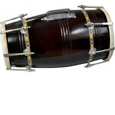 Handmade Rope Dholak Indian Traditional Musical Instrument Musical  Nut & Bolt With Cover Black image 1