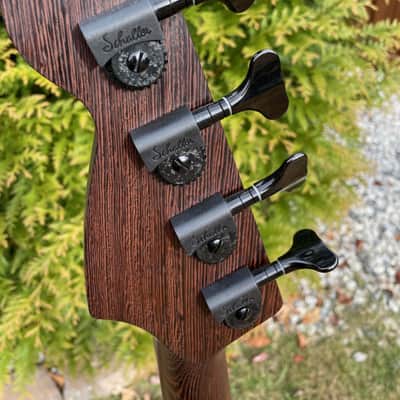 Warmoth Jazz Bass; Luthier-built in 2015; Natural walnut/wenge/ebony; Bartolini Active EQ; NICE! image 9
