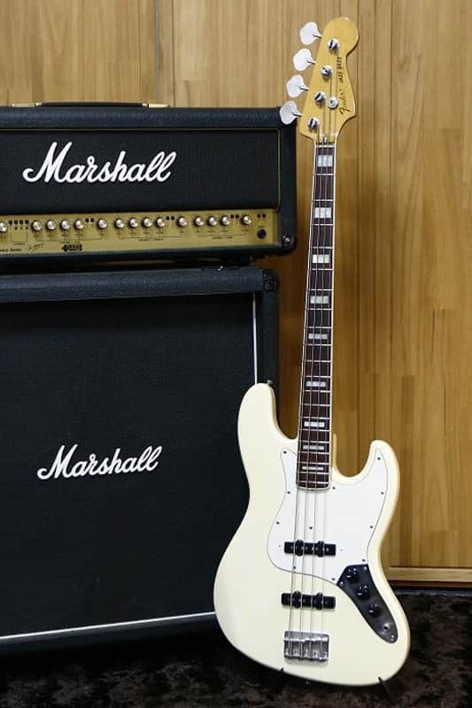 Rare Fender Japan '75 reissue Jazz Bass JB75-80 Vintage White ASH