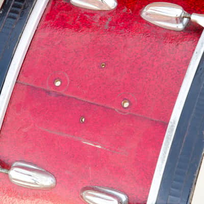 Used vintage Slingerland 26 x 8" Marching Bass Drum, Red Sparkle image 4