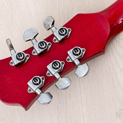 1981 Epiphone Riviera Vintage Semi-Hollow Guitar Cherry w/ Maxon Humbuckers, Japan Matsumoku image 5