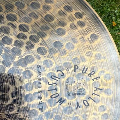 Meinl 15" Pure Alloy Custom Medium Thin Hi-Hat Cymbal (Pair) 2020 - Present - Traditional image 4