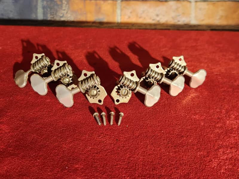 Vintage '20s/'30s Grover Open Back 3+3 Sta-Tite Tuning Machine Heads Nickel image 1