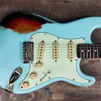 MyDream Partcaster Custom Built - Sonic Blue over Sunburst John Mayer image 3
