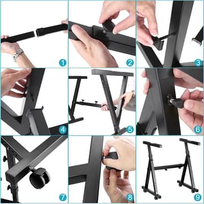 Heavy Duty Z-Style Keyboard Piano Stand with Swivel Casters image 6