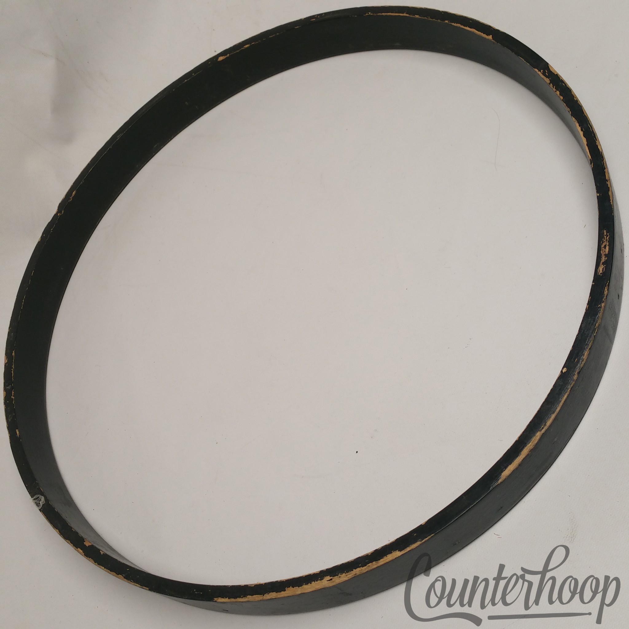 18"6Ply 100%Birch Wood Hoop/Rim Bass Drum Marching Flat Black Vintage70s Premier — main photograph