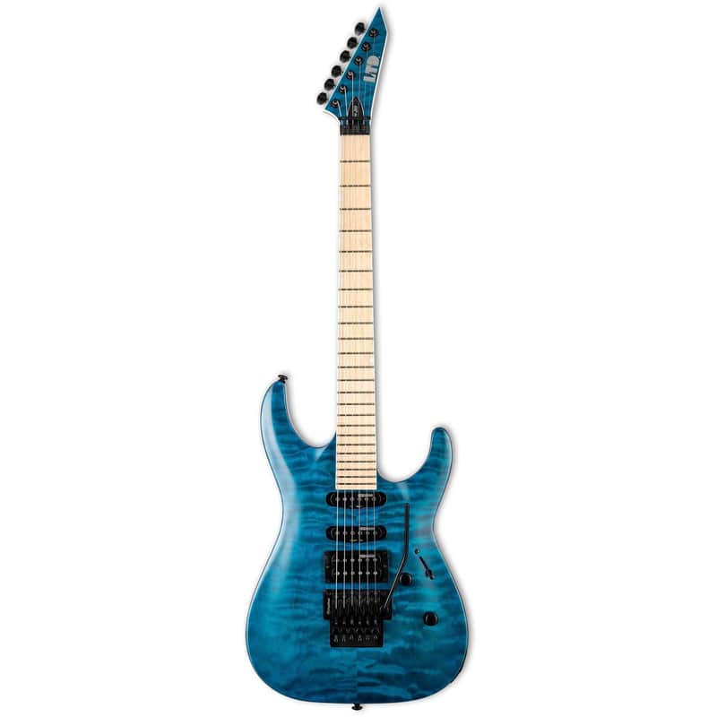 ESP LTD MH-203QM Electric Guitar - Maple Fingerboard, See Thru Blue image 1