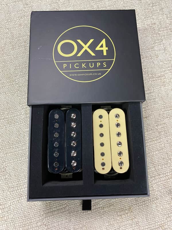 OX4 BEANO Humbucker Pickups Set - Zebra Cream/Black image 1