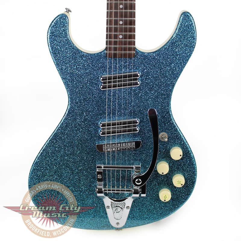Used Danelectro Hodad Electric Guitar in Blue Sparkle image 1