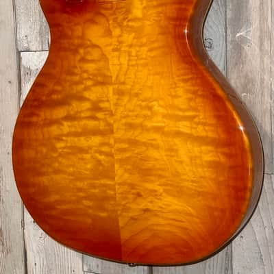 Rare 2002 Bunker BAT 375 Semi Hollow Cutaway Electric Guitar, Amberburst Finish   Pro Setup Includes very Nice Gibson Case ! image 12