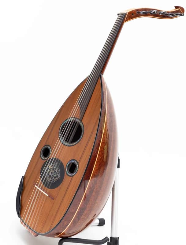 Professional Iraqi Oud Floating Bridge Pamela Mother of Pearl design & Cedar Top image 1