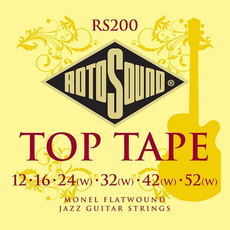 Rotosound RS200 Top Tape Monel Flatwound Electric Guitar Strings - (12 - 52) image 1