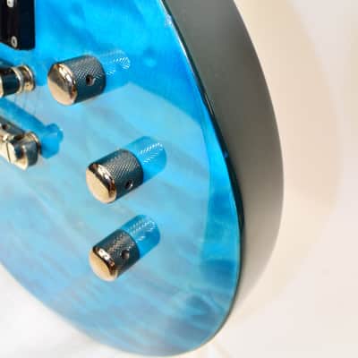 ESP EC-200QM Electric Guitar, See Thru Blue w/ Case image 6