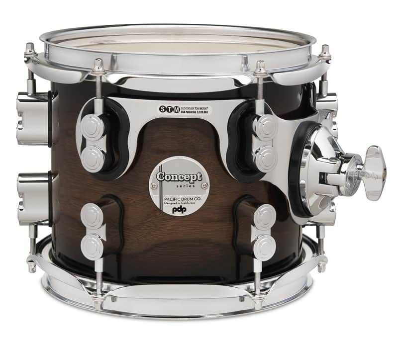 PDP Concept Series Maple Exotic Tom, 7x8, Walnut to Charcoal Burst image 1