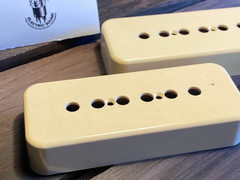 General Vintage Tone  1950 Vintage old Gibson Butyrate p90 cover set Vintage bone  1990 Vintage bone image 1