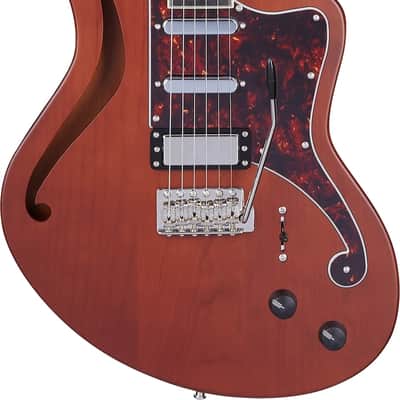 D'Angelico Deluxe Bedford SH Semi-hollowbody Electric Guitar - Matte Walnut image 4