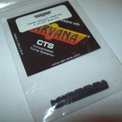 Earvana Compensated 1-11/16" Nut For Fender Acoustic, Wound 3rd, BLACK
